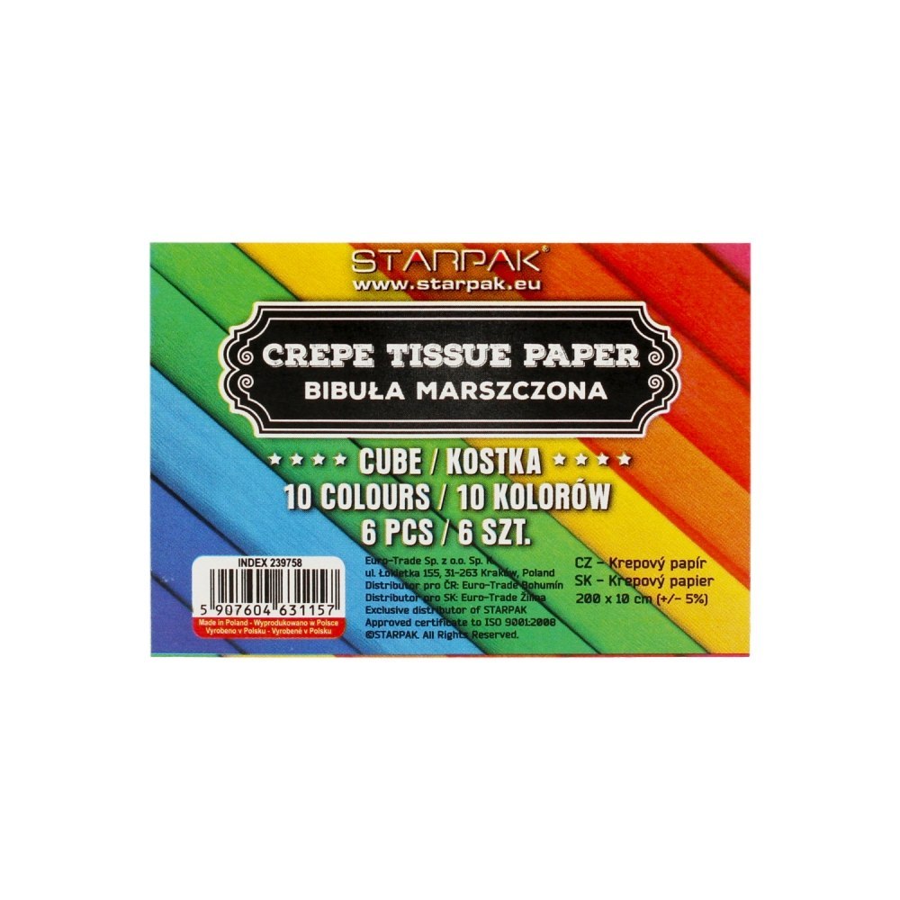 Crinkled paper 10X200 CM CUBE STARPAK 239758